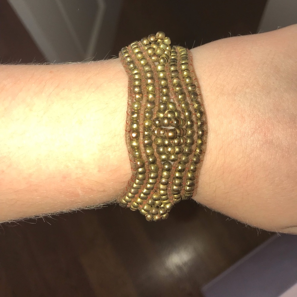 Gold and brown bracelet